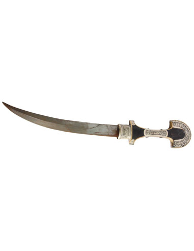 Moroccan silver dagger with black handle