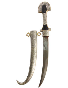 Moroccan silver dagger with black handle 2