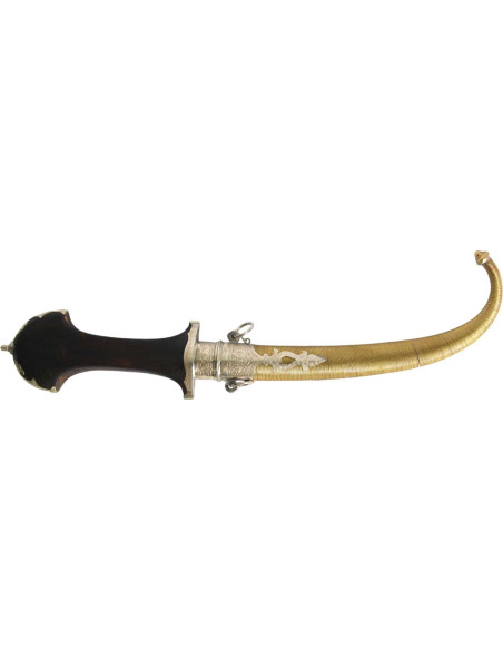 Moroccan dagger with silver-studded black handle