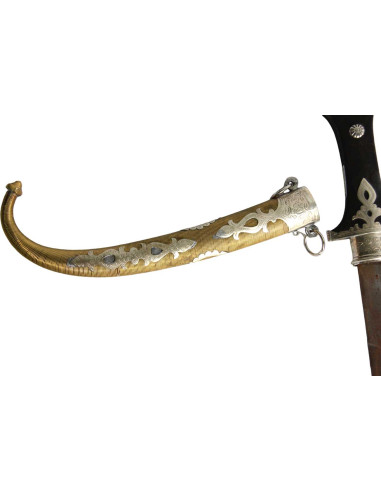 Moroccan dagger with silver-studded black handle