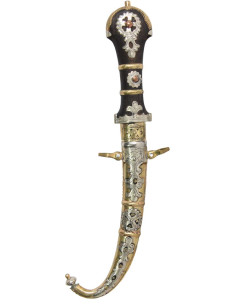 Moroccan dagger with black handle and cross guard