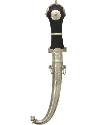 Moroccan dagger with black handle and silver...