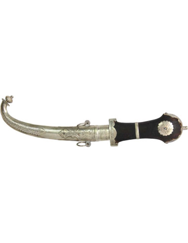 Moroccan dagger with black handle and silver...