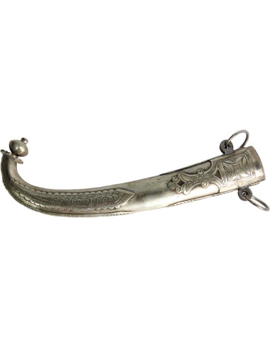 Moroccan dagger with black handle and silver...