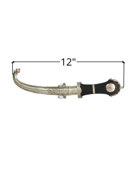 Moroccan dagger with black handle and silver sheath