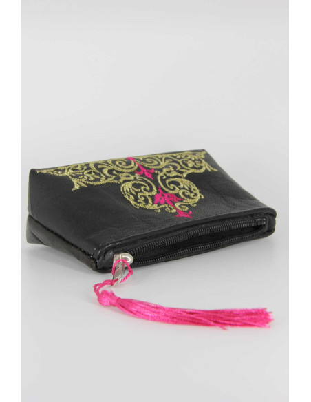 Wallet with a golden pattern