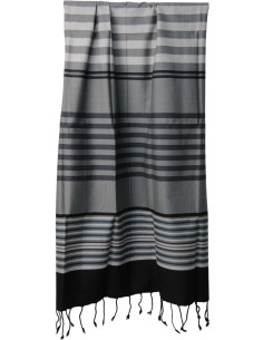 Grey fouta with black stripes