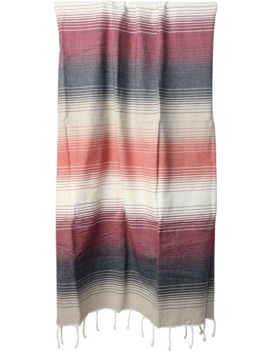 Fouta en dégradé rouge et blanc