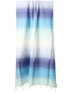 Fouta en dégradé bleu et blanc