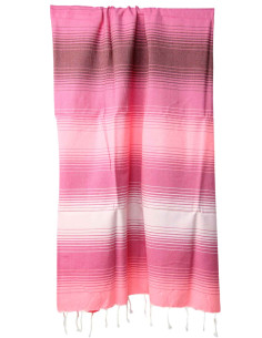 Fouta en dégradé rose et blanc