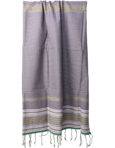 Fouta gris clair à fines rayures