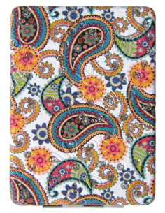 Hand mirror with paisley pattern