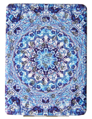 Face-à-main à mandala bleu et blanc