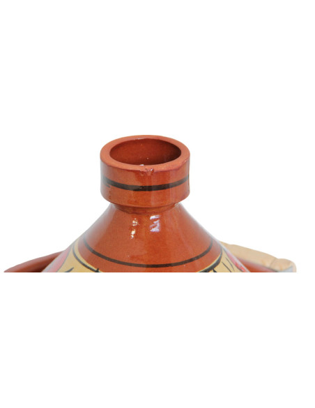 Hand-Painted Moroccan Clay Tagine 28 cm (11 in) – Serves 2 to 3, Blue Flowers
