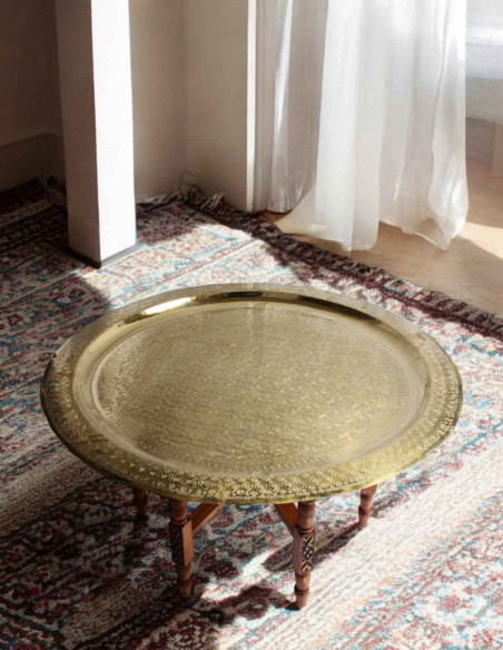 Hammered Copper Tray Table, Large