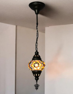 Turkish Pendant Lamp, Brown Mosaic, 5 in