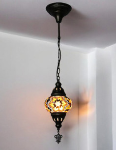 Turkish Pendant Lamp, Brown Mosaic, 5 in 2