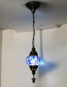 Suspension turque en mosaïque bleue, Ø 5 po