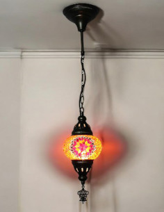 Suspension turque en mosaïque rouge, Ø 5 po 2