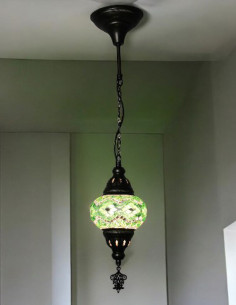 Suspension turque en mosaïque verte, Ø 5 po 2