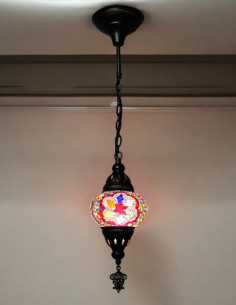Suspension turque en mosaïque à étoile violette, Ø 5 po