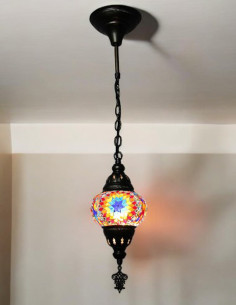 Suspension turque en mosaïque à étoile bleue et rouge, Ø...