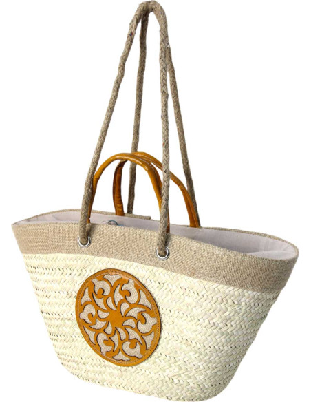Yellow wicker bag model 1