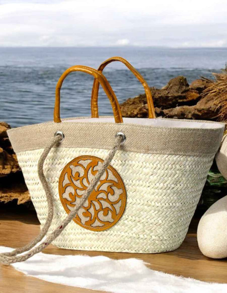 Yellow wicker bag model 1