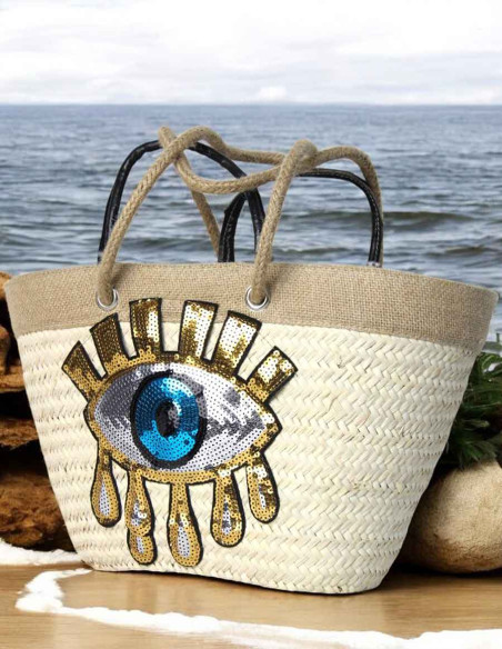 Sac en osier modèle 2 noir