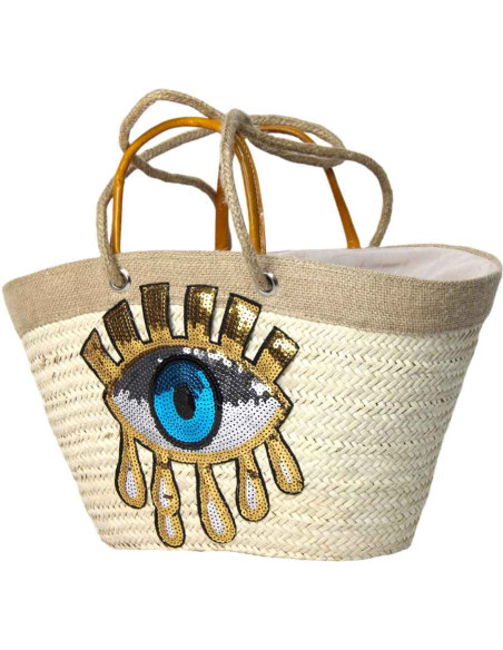 Sac en osier modèle 2 jaune