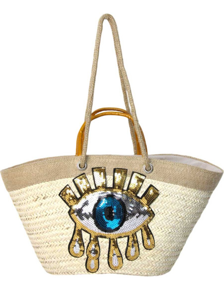 Sac en osier modèle 2 jaune
