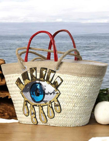 Red wicker bag model 2