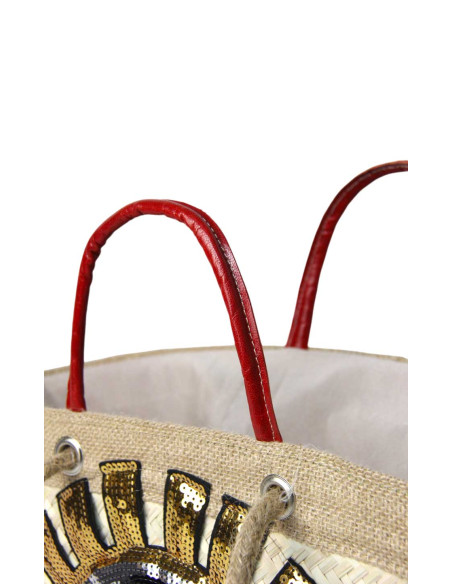 Red wicker bag model 2