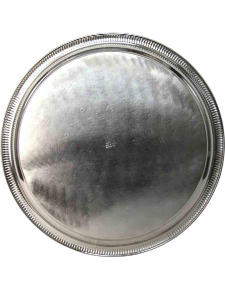 Moroccan Silver-Plated Copper Tray – 63 cm