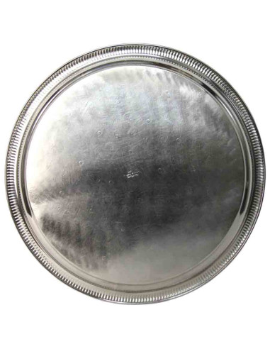 Moroccan Silver-Plated Copper Tray – 48 cm