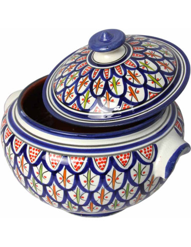 Ensemble soupière avec bols bleu
