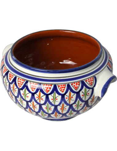 Ensemble soupière avec bols bleu