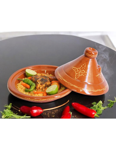 Tajine marocain en terre cuite 36 cm (14 po) –...