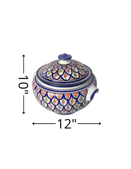 Ensemble soupière avec bols bleu