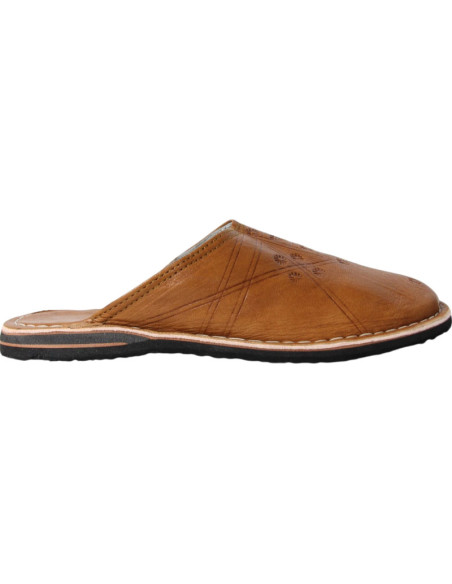 Moroccan Danbira babouche slippers, caramel