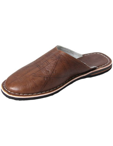 Moroccan Danbira babouche slippers, brown