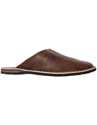 Moroccan Danbira babouche slippers, brown