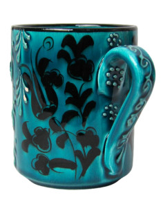 Tasse marocaine turquoise à motifs en relief 2