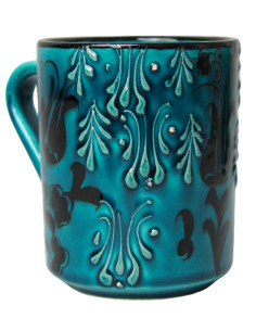 Tasse marocaine turquoise à motifs en relief