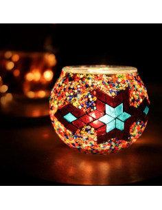 Moroccan Glass Mosaic Candle Holder, Model 2 2