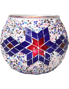 Moroccan Glass Mosaic Candle Holder, Model 5