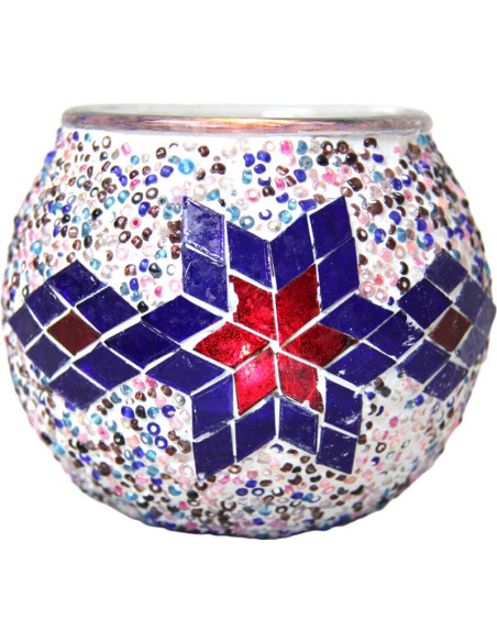 Bougeoir marocain en mosaïque de verre modèle 5