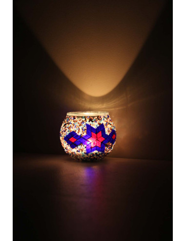 Bougeoir marocain en mosaïque de verre modèle 5