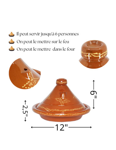 Moroccan Clay Tagine 30 cm (12 in) – Serves 4 to 6
