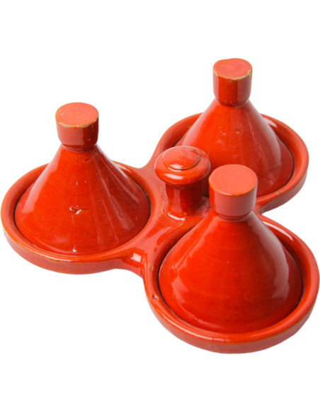 Tajine marocain à épices 3 rouge
